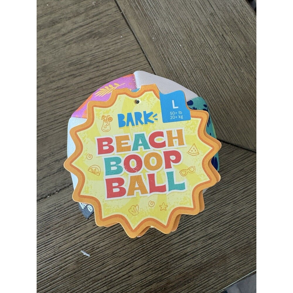BARK Beach Boop Ball Large Dog Toy 50+ lb Floating Rubber Core Rip Reveal NWT